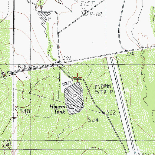 Topographic Map of Harrison Lake Number 4 Dam, TX