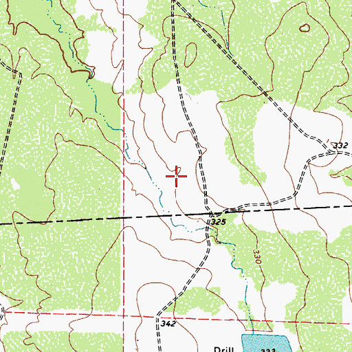 Topographic Map of Bowles Lake Dam, TX