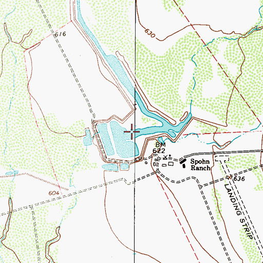 Topographic Map of Spohn Ranch Lake, TX