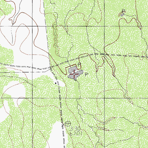 Topographic Map of Tiller Lake, TX