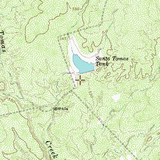 Topographic Map of Santo Tomas Tank Dam, TX