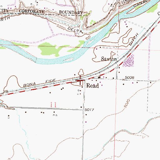 Topographic Map of Read, CO