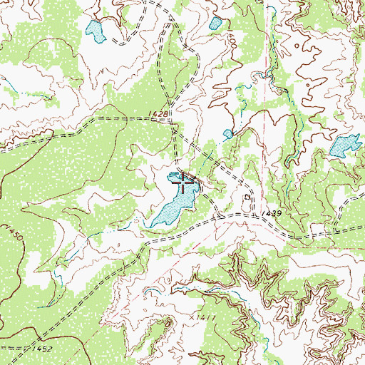 Topographic Map of Halsell Lake Dam, TX