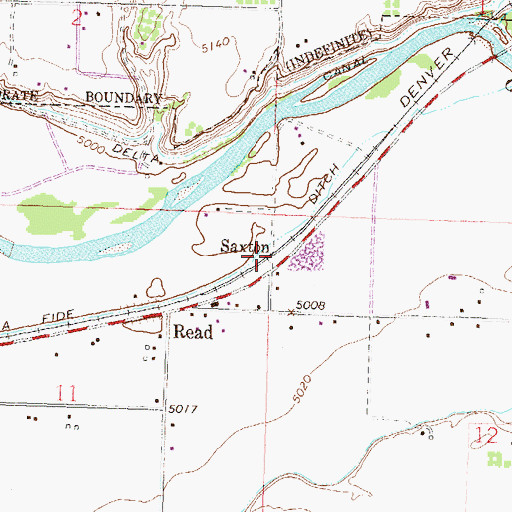 Topographic Map of Saxton, CO