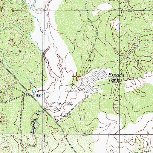 Topographic Map of Apache Ranch Lake Dam, TX