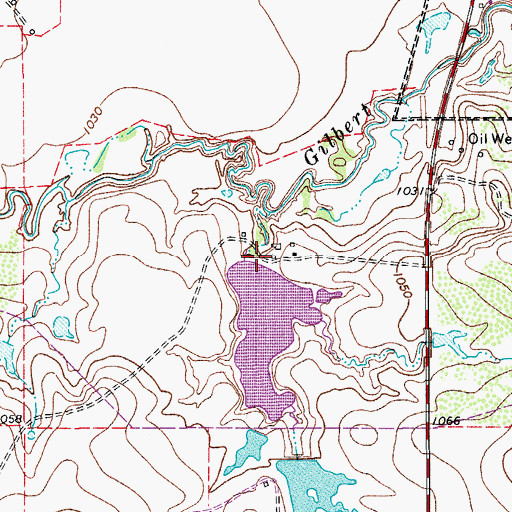 Topographic Map of Crumpler Lake Dam, TX