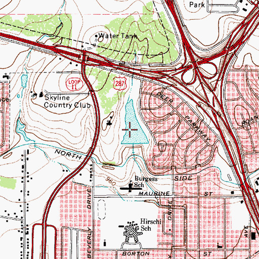 Topographic Map of City of Wichita Falls Lake, TX