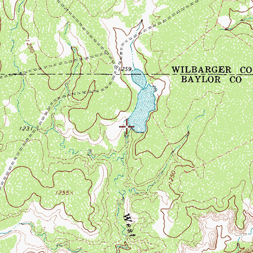 Topographic Map of Waggoner Lake Number 4 Dam, TX