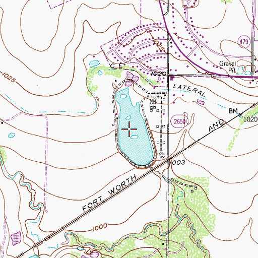 Topographic Map of Kay-Bub Lake, TX