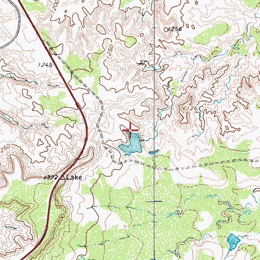 Topographic Map of Waggoner Lake Number 5 Dam, TX
