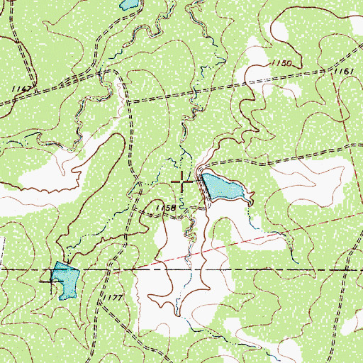Topographic Map of Waggoner Ranch Lake Number 1 Dam, TX