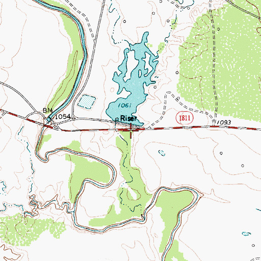 Topographic Map of Waggoner Ranch Lake Number 2 Dam, TX