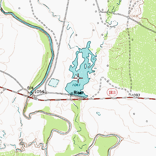 Topographic Map of Waggoner Ranch Lake Number 2, TX