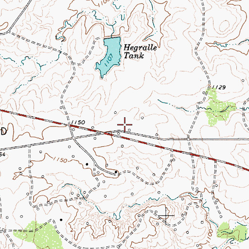 Topographic Map of Hegralle Tank Dam, TX