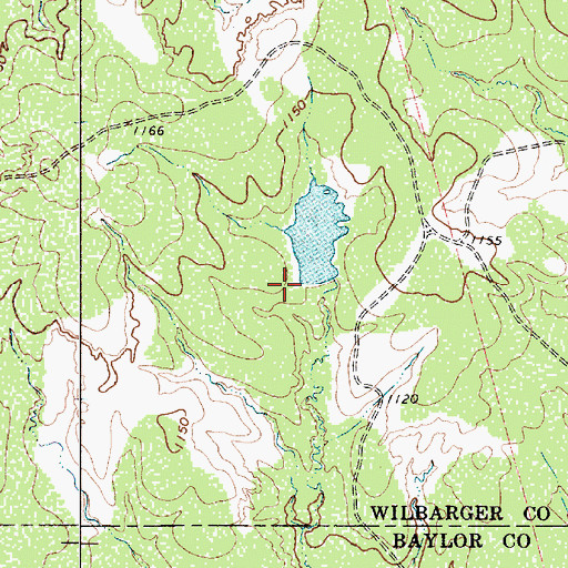 Topographic Map of Waggoner Ranch Lake Number 5 Dam, TX