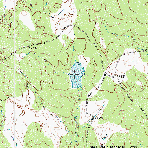 Topographic Map of Waggoner Ranch Lake Number 5, TX