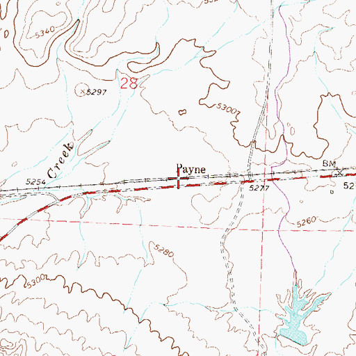 Topographic Map of Payne, CO