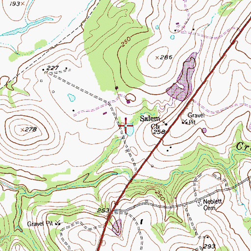 Topographic Map of Prescott Lake, TX