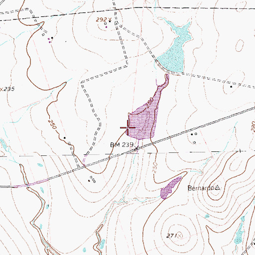 Topographic Map of Hurvey Lake Number 2 Dam, TX