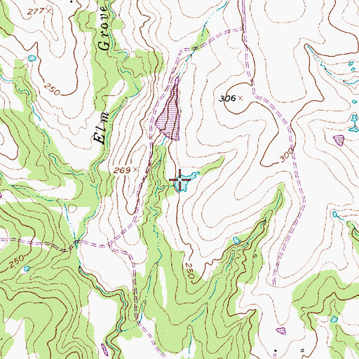Topographic Map of Weaver Lake, TX