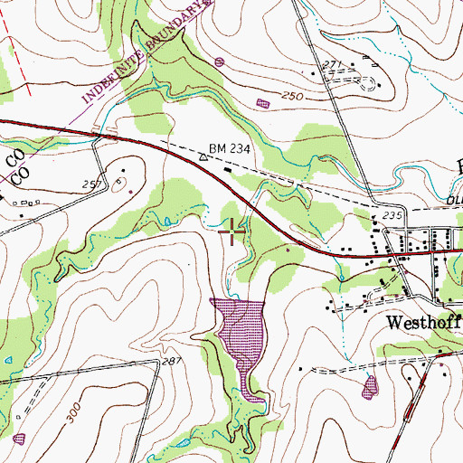 Topographic Map of Barnhart Lake Dam, TX