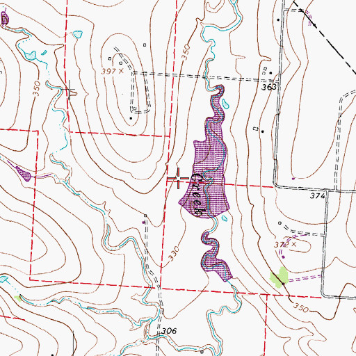 Topographic Map of Texas No Name Number 45 Dam, TX