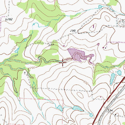 Topographic Map of Flying F Ranch Lake, TX