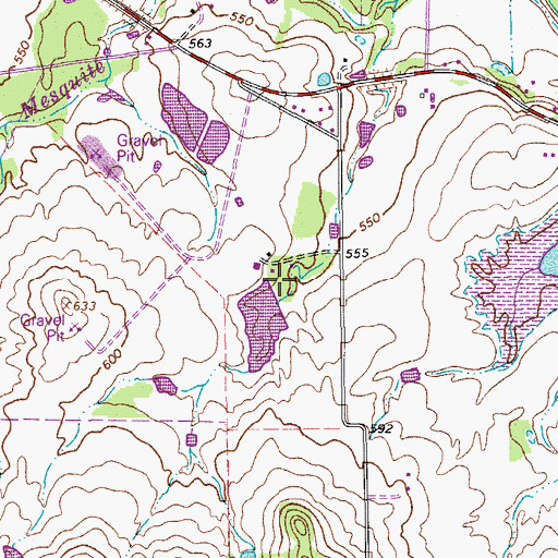 Topographic Map of Texas No Name Number 46 Dam, TX