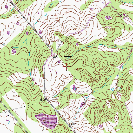 Topographic Map of Baker Lake Dam, TX