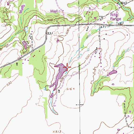 Topographic Map of Dietz Lake Dam, TX