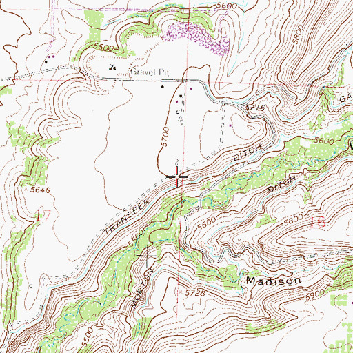 Topographic Map of Transfer Ditch, CO