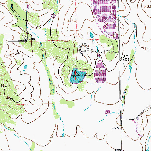 Topographic Map of Kelley Lake Number 1, TX