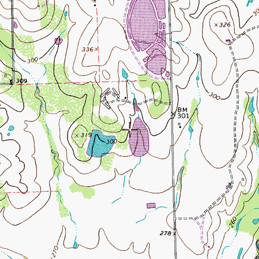 Topographic Map of Kelley Lake Number 2 Dam, TX