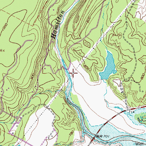 Topographic Map of Bible Lake Dam, TX