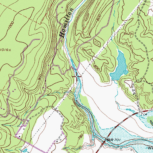 Topographic Map of Bible Lake, TX