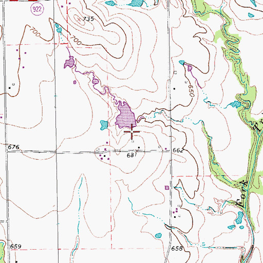 Topographic Map of Tipps Lake Dam, TX