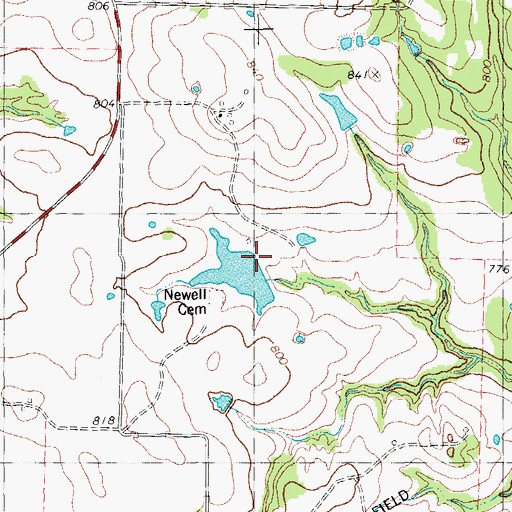 Topographic Map of Collums Lake Dam, TX