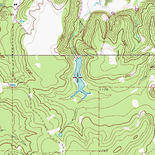 Topographic Map of Woodward Lake, TX
