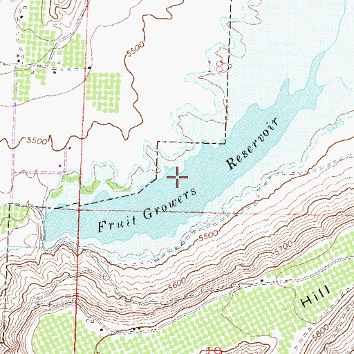 Topographic Map of Fruit Growers Reservoir, CO