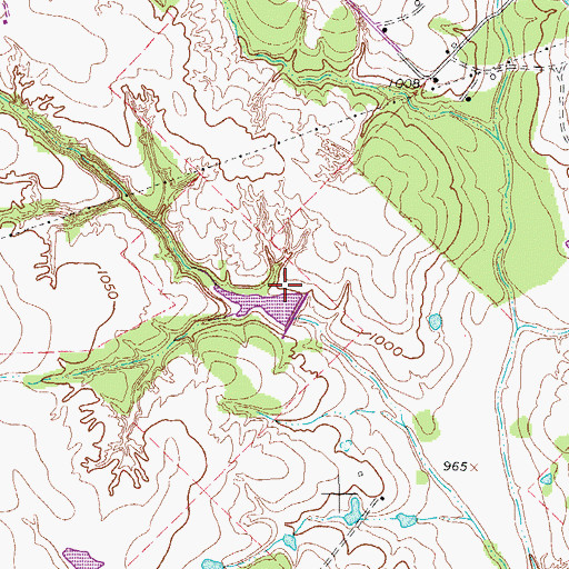 Topographic Map of Sediment Control Structure 2-9 Reservoir, TX