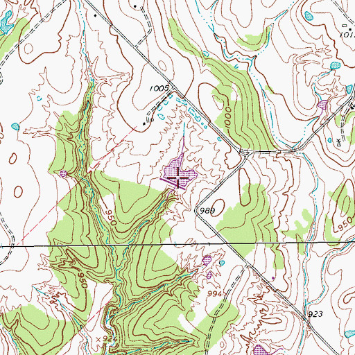 Topographic Map of Soil Conservation Service Sediment Control Structure 7-6, TX