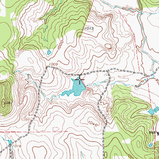 Topographic Map of Grace Lake Dam, TX