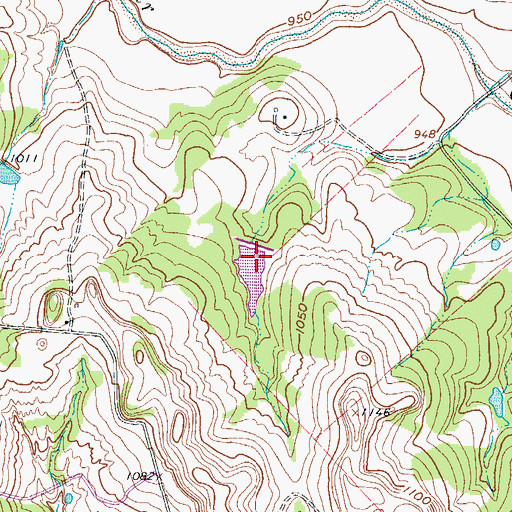 Topographic Map of Gaylord Lake Number 1 Dam, TX