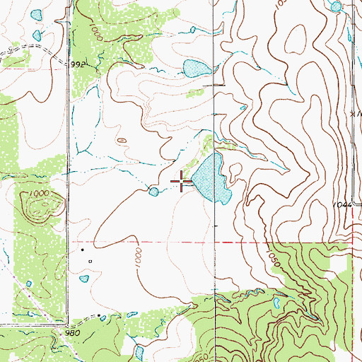 Topographic Map of Ellenburg Lake Dam, TX
