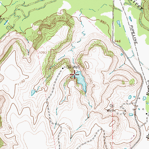Topographic Map of Smith Lake Dam, TX