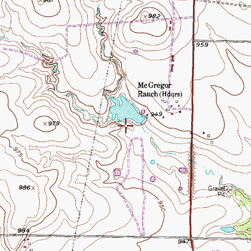 Topographic Map of McGregor Ranch Lake Number 1 Dam, TX