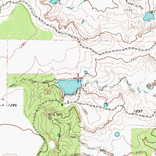 Topographic Map of Furr Lake Dam, TX