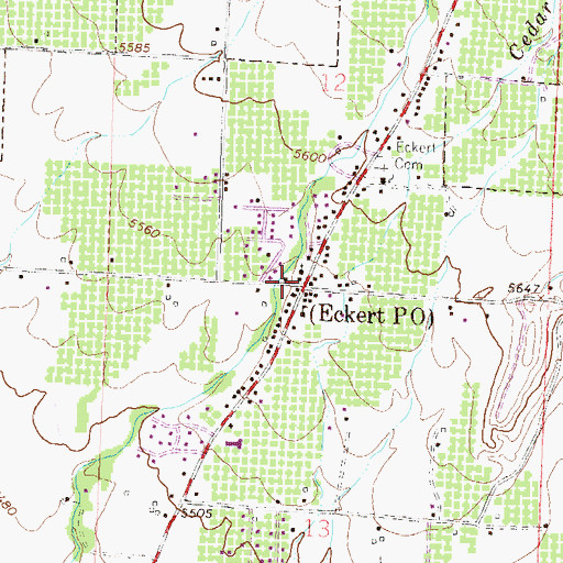 Topographic Map of Eckert, CO