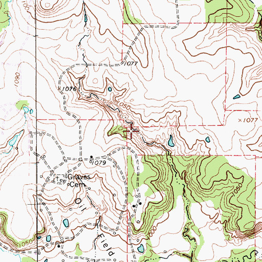 Topographic Map of Prunty Lake Dam, TX