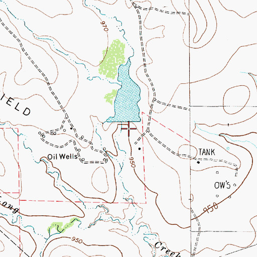 Topographic Map of Harding Lake Dam, TX